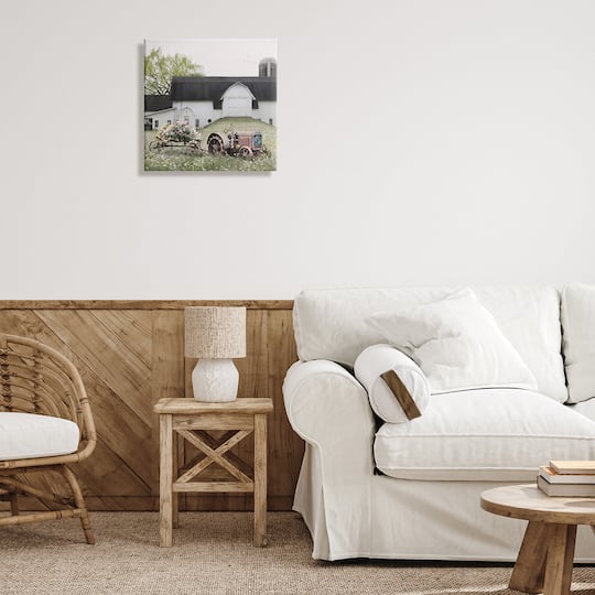 Stupell Industries Floral Tractor and Flower Field Barn Canvas Wall Art